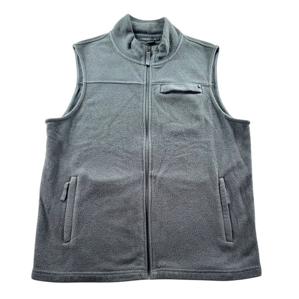 Free Fly Bamboo Polar Vest Mens L Fleece Full Zip Grey Outdoor Fishing Layering